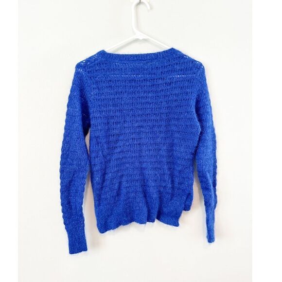 Rebecca taylor open knit mohair alpaca sweater cobalt blue - Picture 2 of 4
